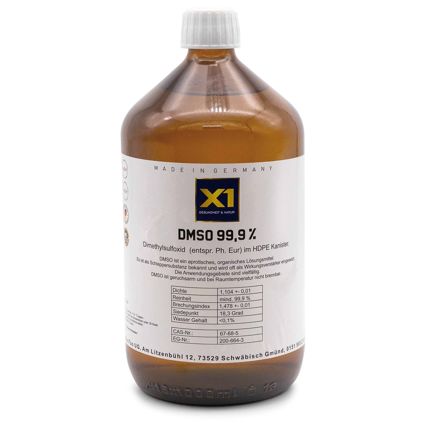 DMSO Dimethylsulfoxid über 99,9 % Reinheit (Ph Eur) 1000 ml