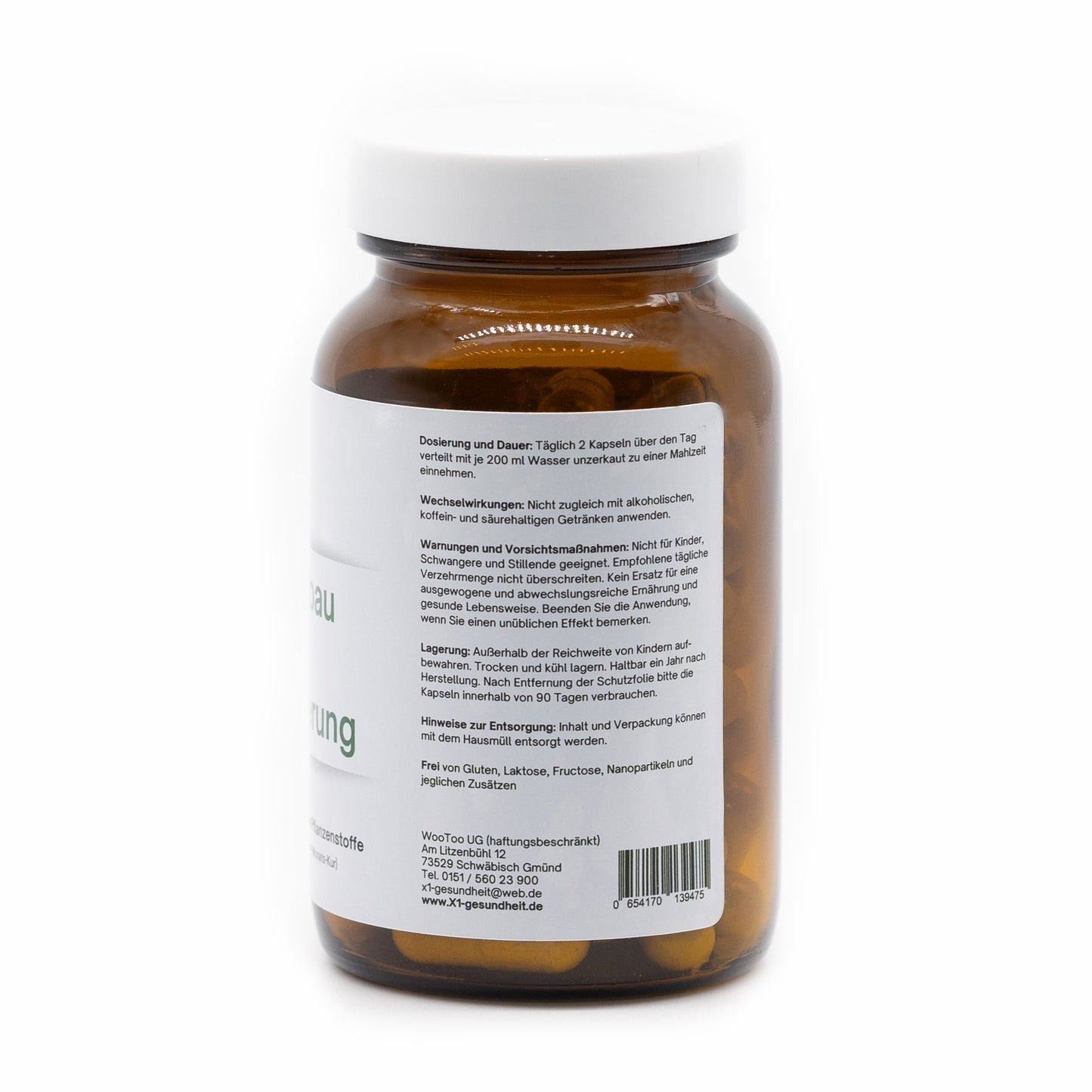 Darmaufbau und Darmsanierung - L-Glutamin - Präbiotikum - u.w. - 60 Kapseln
