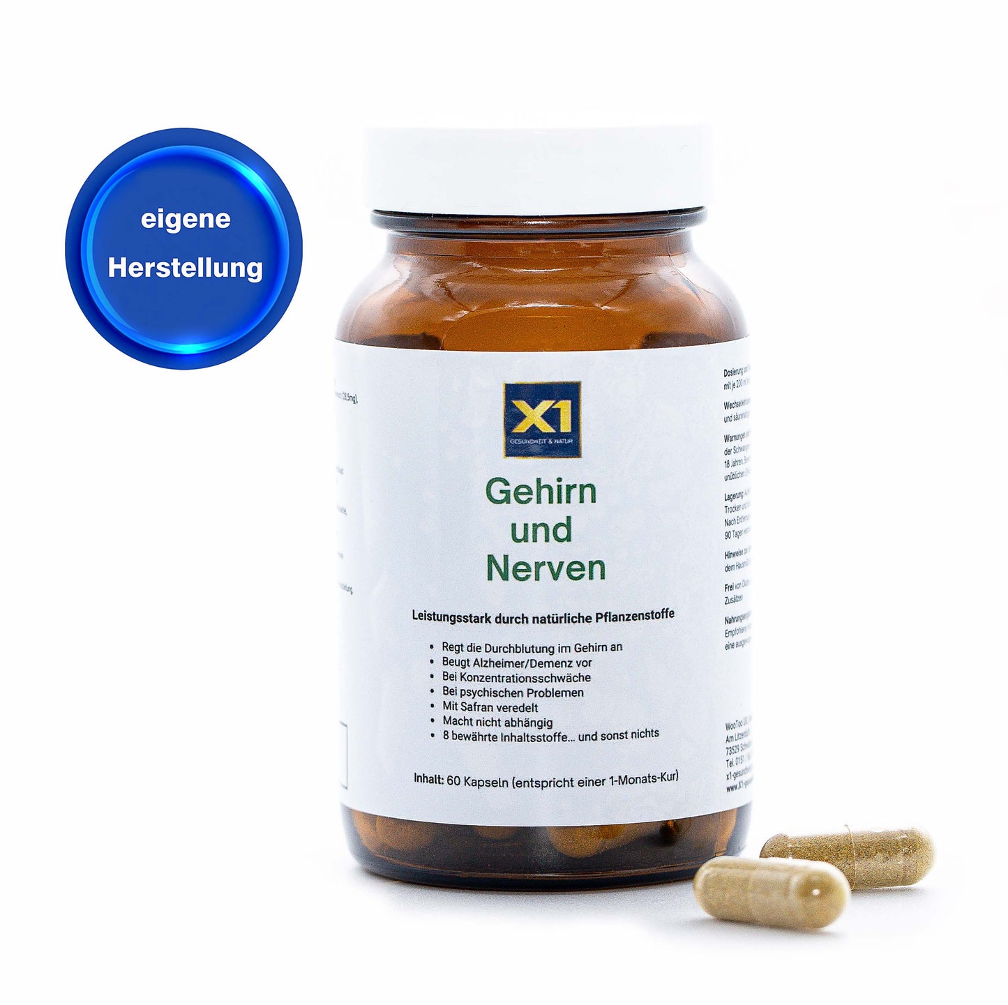 Gehirn & Nerven – D-Galactose – Safran veredelt - 60 Kapseln
