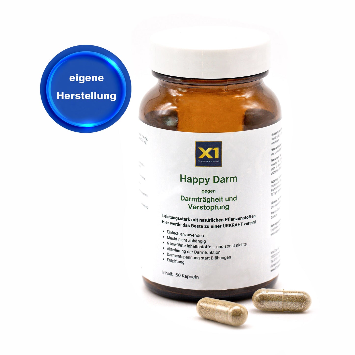 Happy Darm - MSM - Triphala - Zeolith - 60 Kapseln