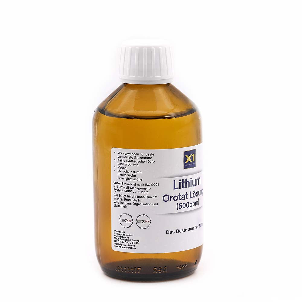 Lithium Orotat Lösung 500 ppm Apothekerqualität -250ml-