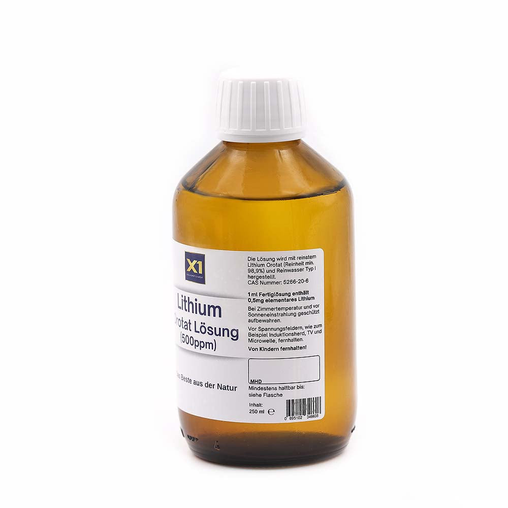 Lithium Orotat Lösung 500 ppm Apothekerqualität -250ml-