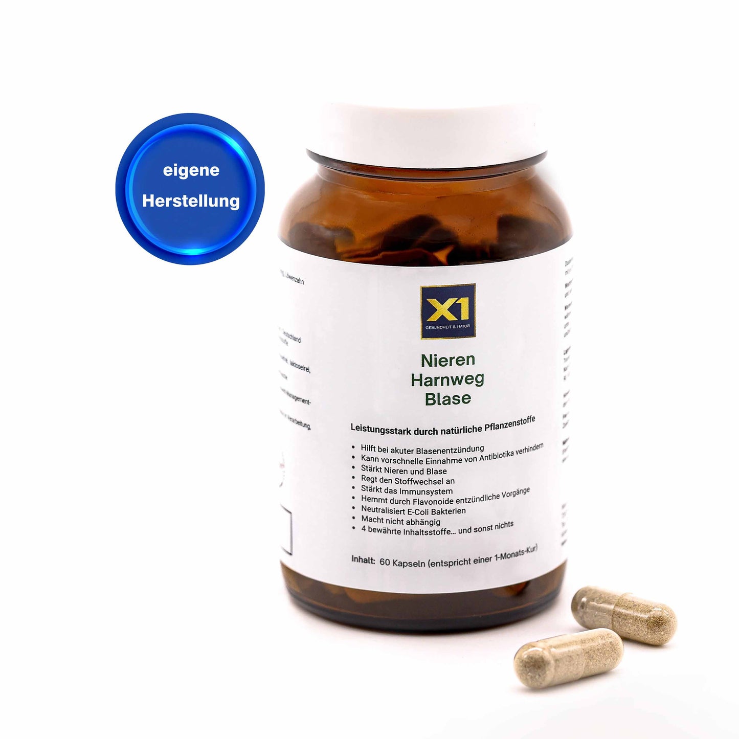 Niere Harnweg & Blase – D-Mannose und Kräuter - 60 Kapseln