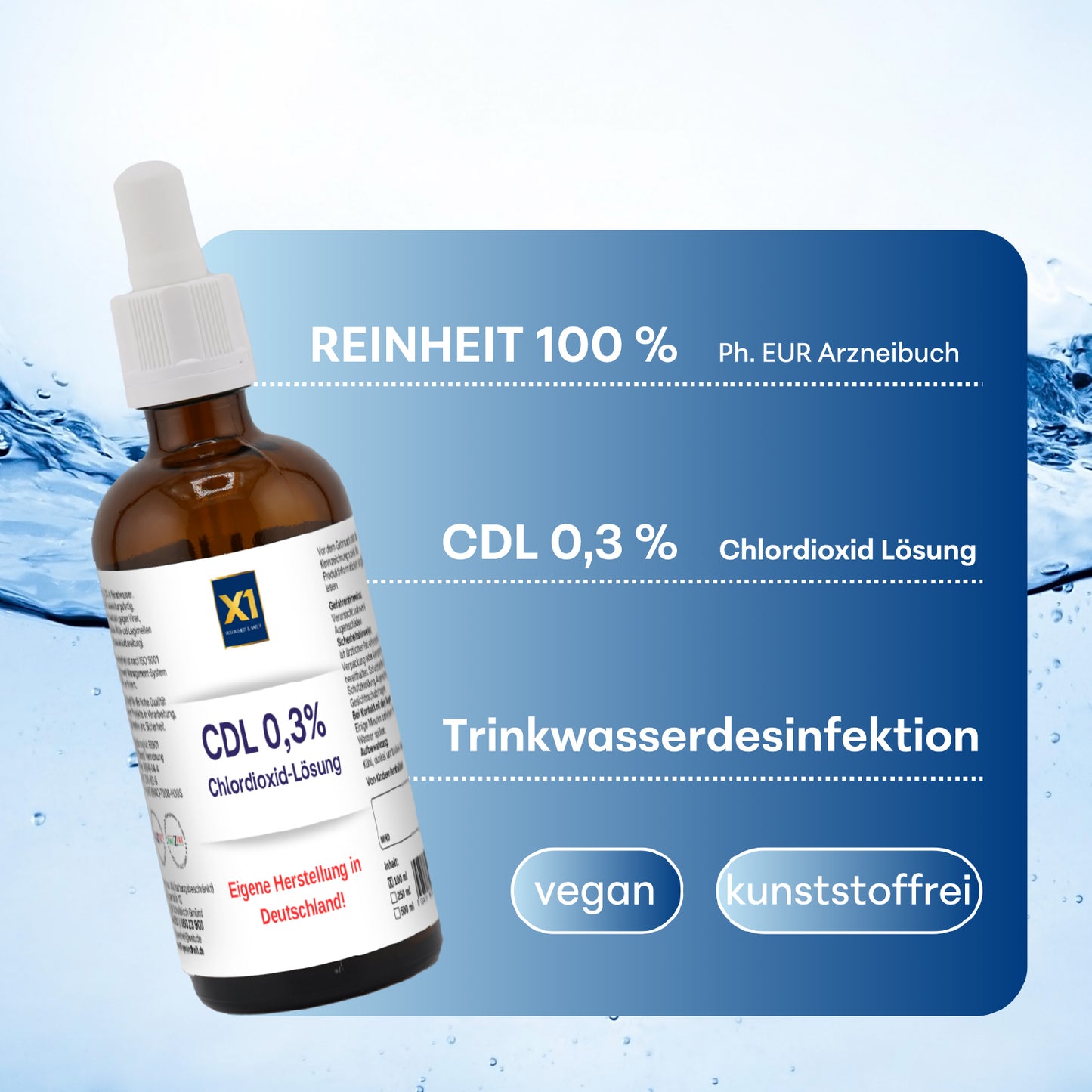 CDL /CDS Lösung 0,3 %, in der Glasflasche, Apothekenqualität -100 ml-