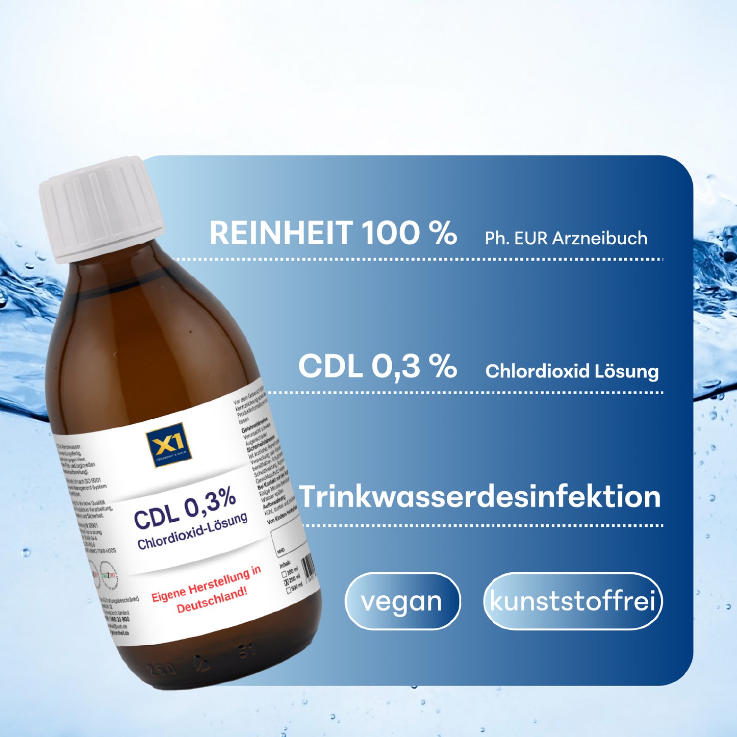 CDL /CDS Lösung 0,3 %, in der Glasflasche, Apothekenqualität -250 ml-