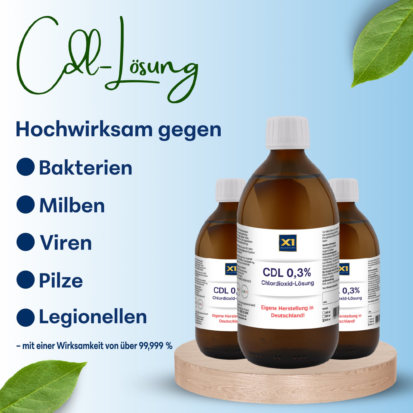 CDL /CDS Lösung 0,3 %, in der Glasflasche, Apothekenqualität -500 ml-