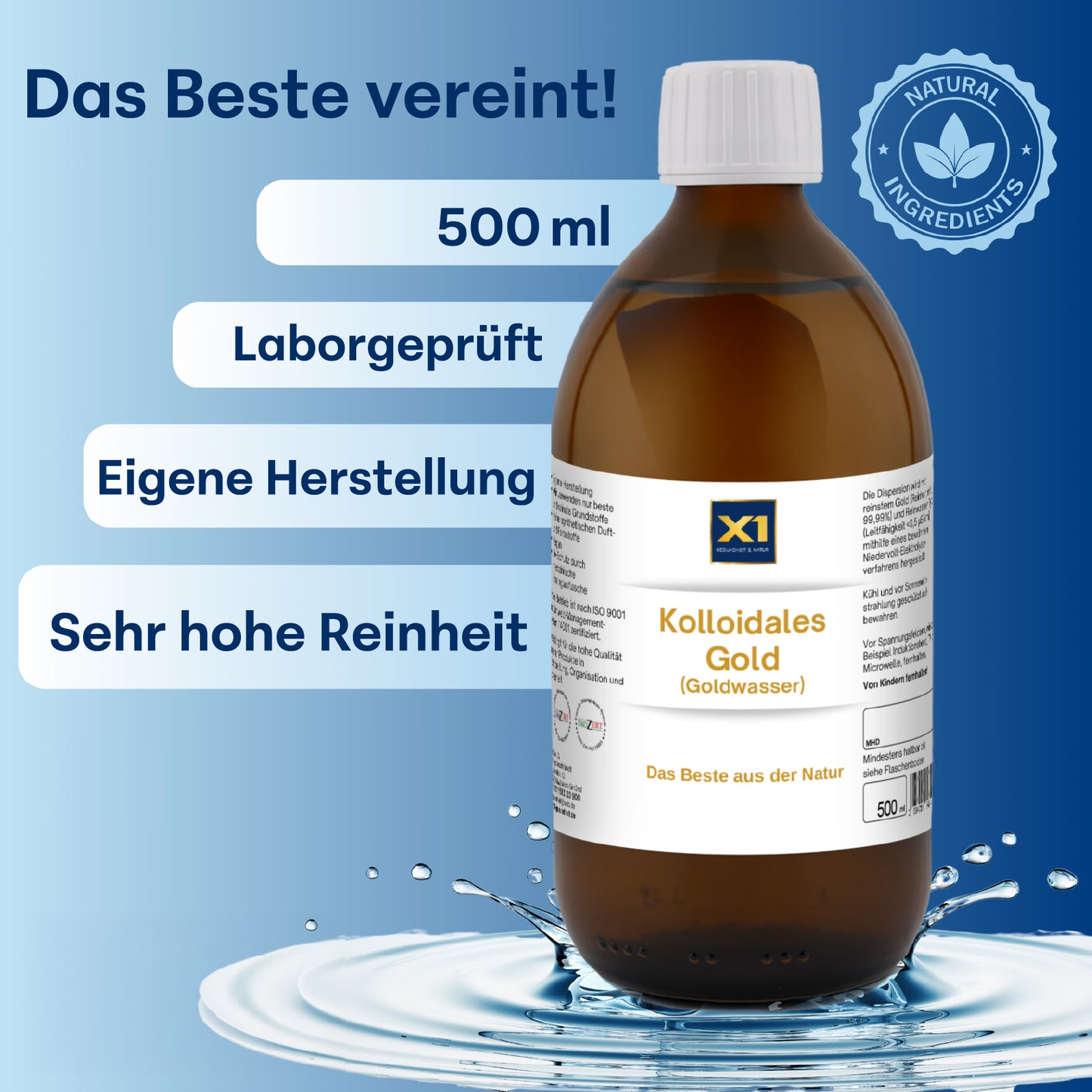 Kolloidales Gold 30 ppm Apothekerqualität -500ml-