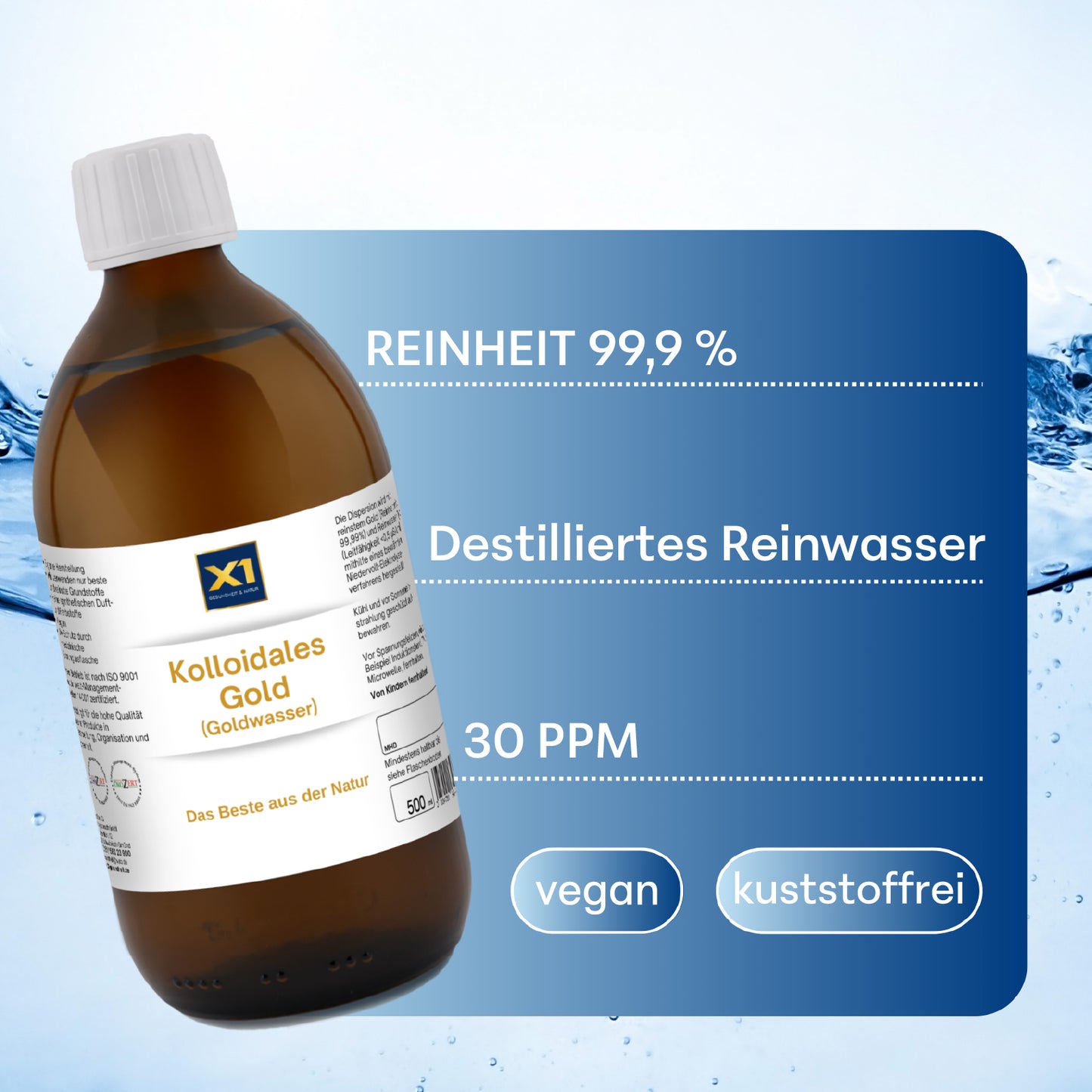 Kolloidales Gold 30 ppm Apothekerqualität -500ml-