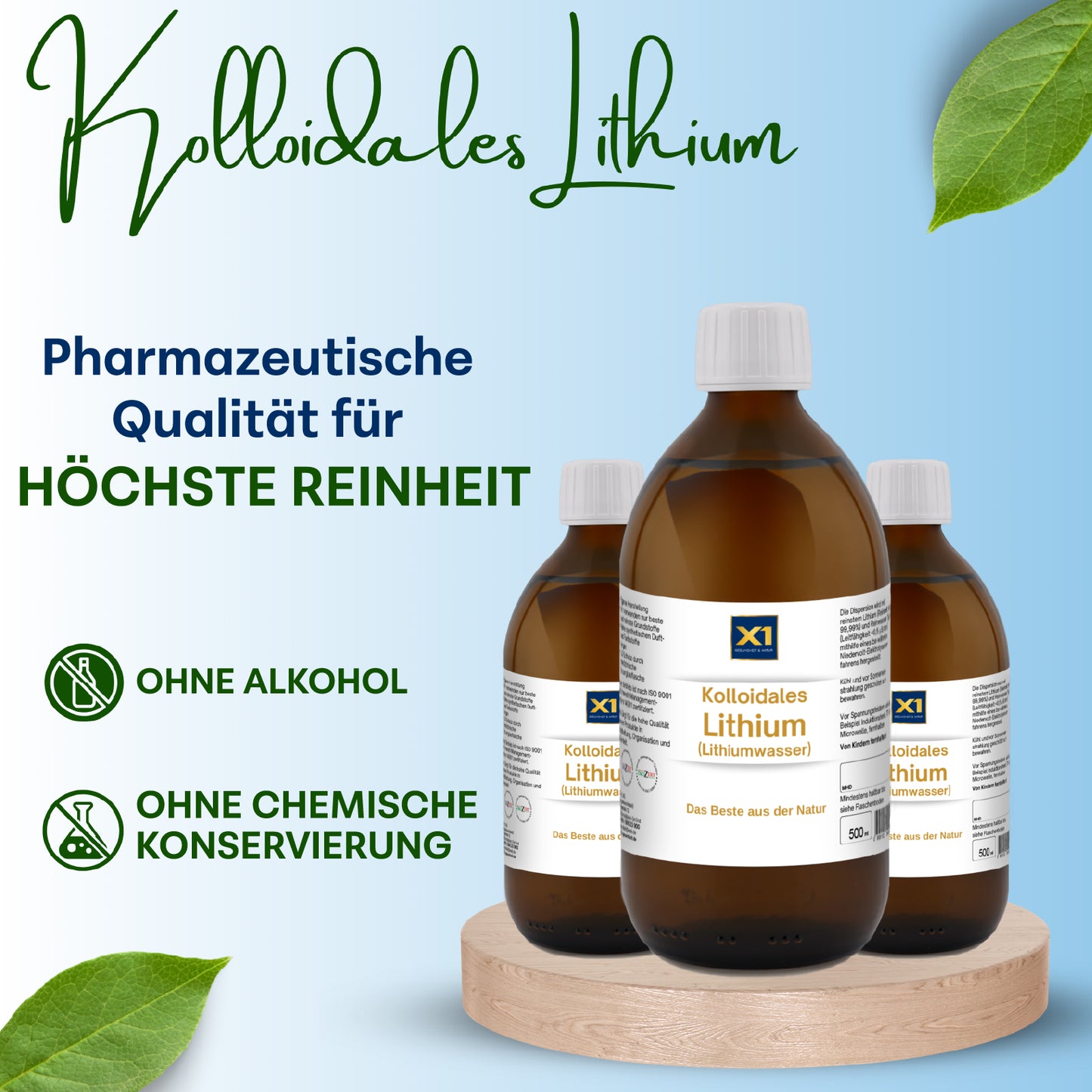 Kolloidales Lithium 100 ppm Apothekerqualität -500ml-