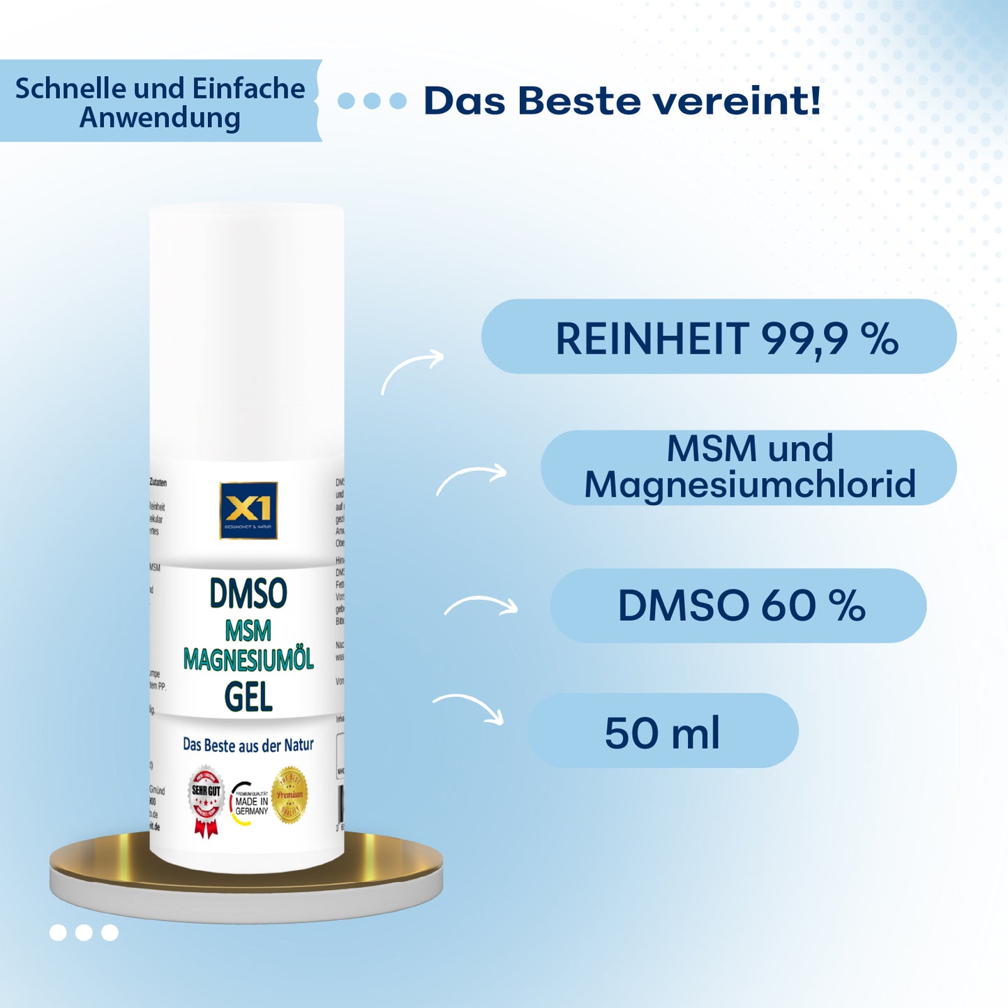 DMSO GEL mit MSM und Magnesiumöl/chlorid - 50ml