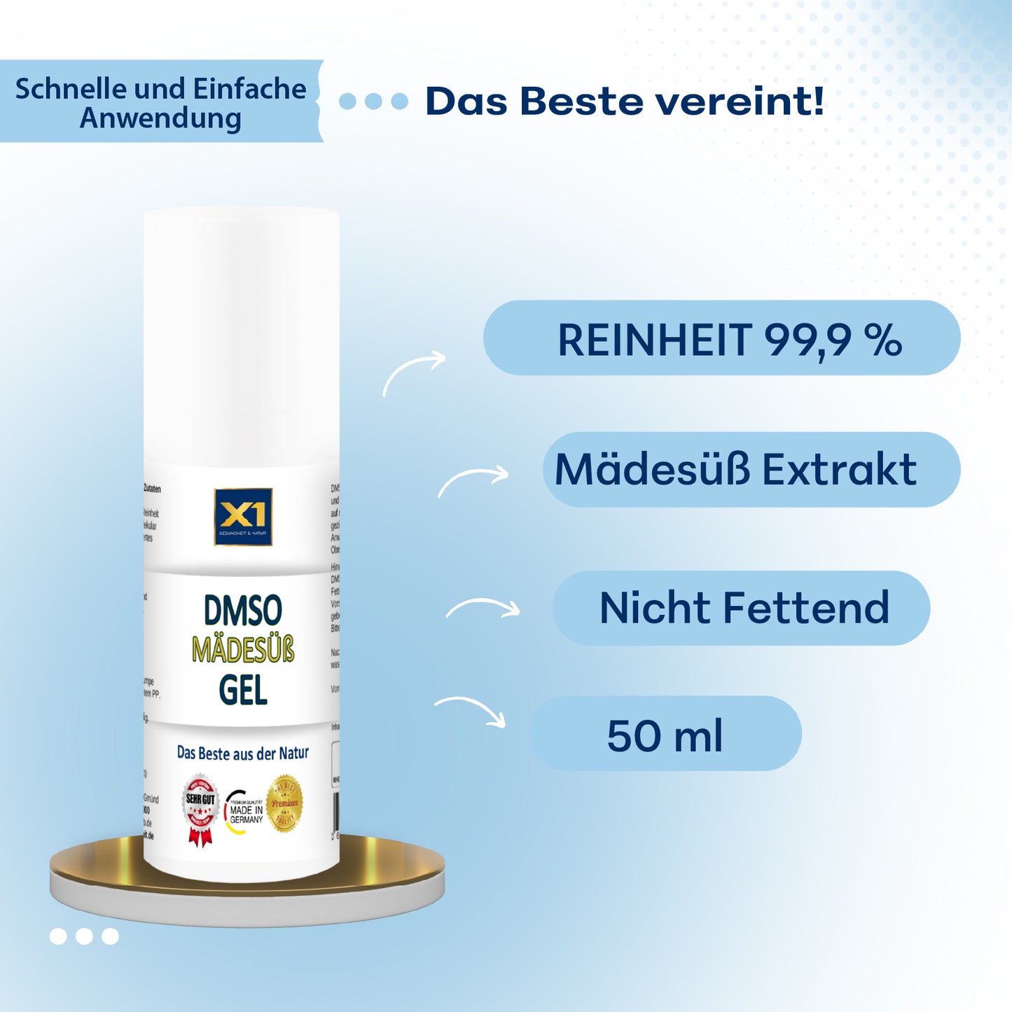 DMSO GEL mit Mädesüß Extrakt - 50ml