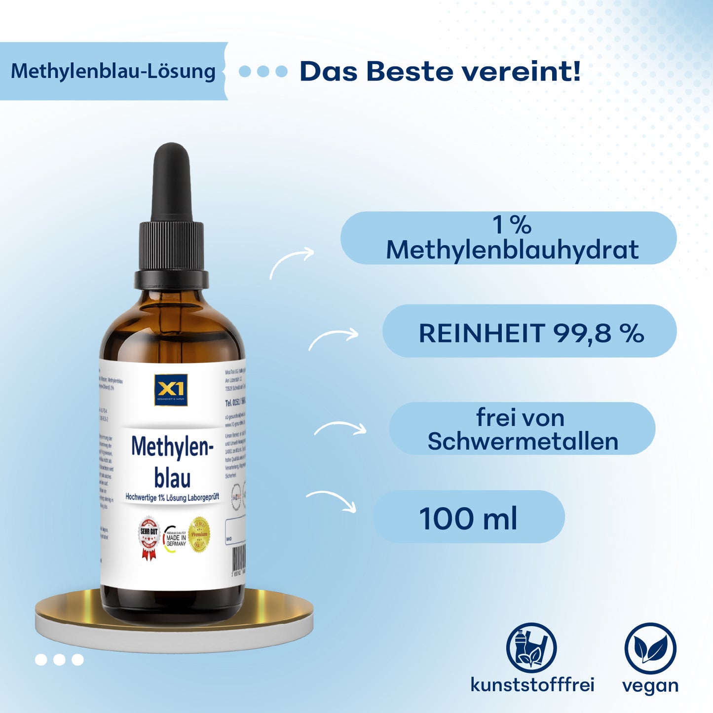 Methylenblau 1% Lösung 99,8% rein - 100 ml