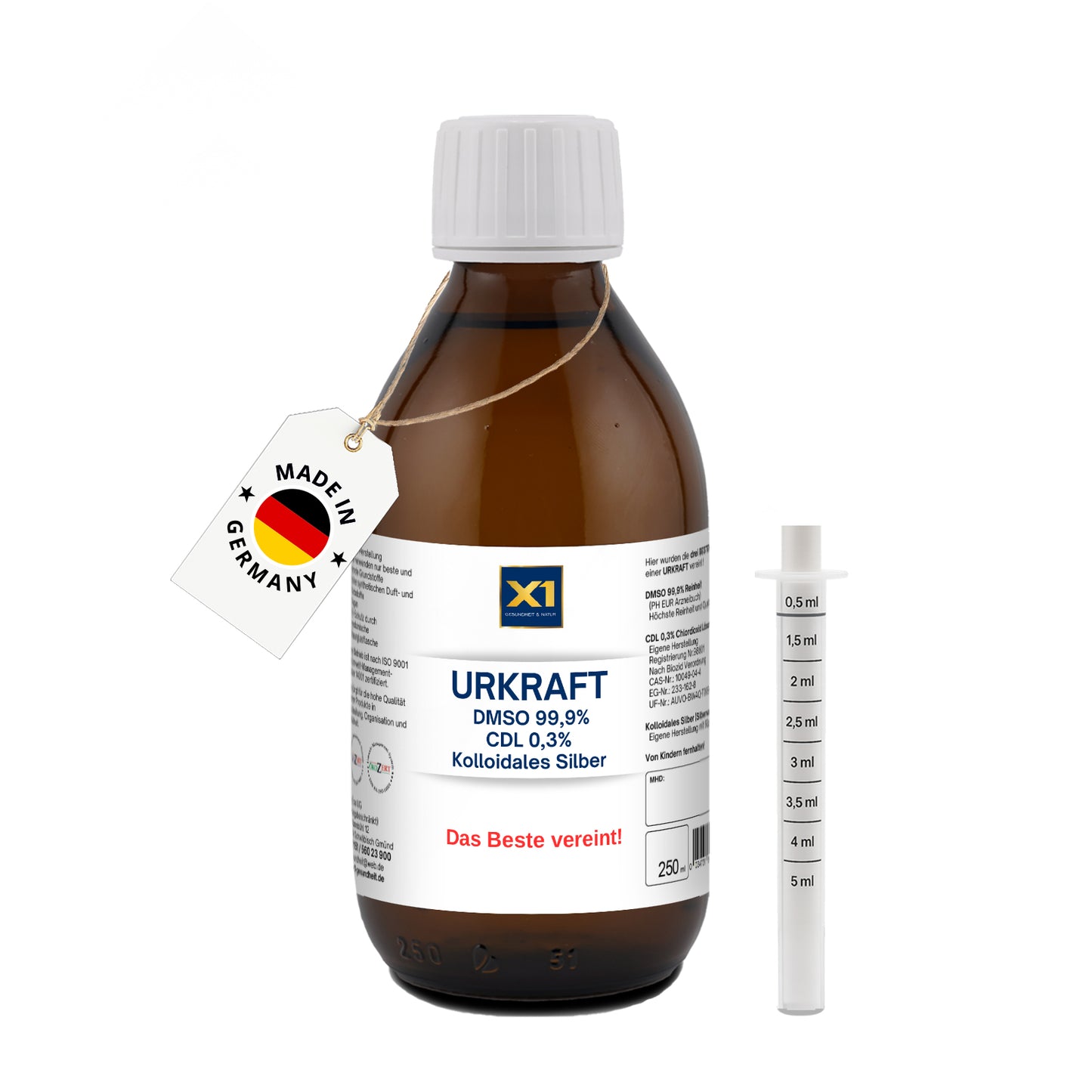 URKRAFT besteht aus DMSO + CDL + Kolloidales Silber, Apothekenqualität -250ml-