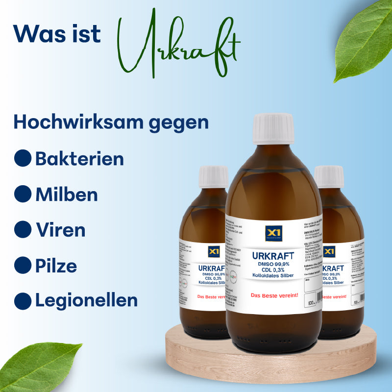 URKRAFT besteht aus DMSO + CDL + Kolloidales Silber, Apothekenqualität -500ml-