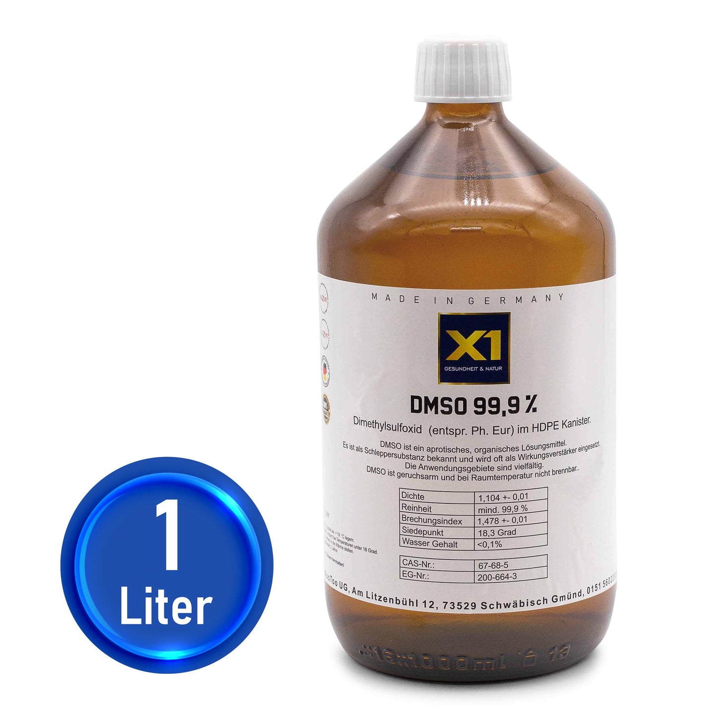 DMSO Dimethylsulfoxid über 99,9 % Reinheit (Ph Eur) 1000 ml