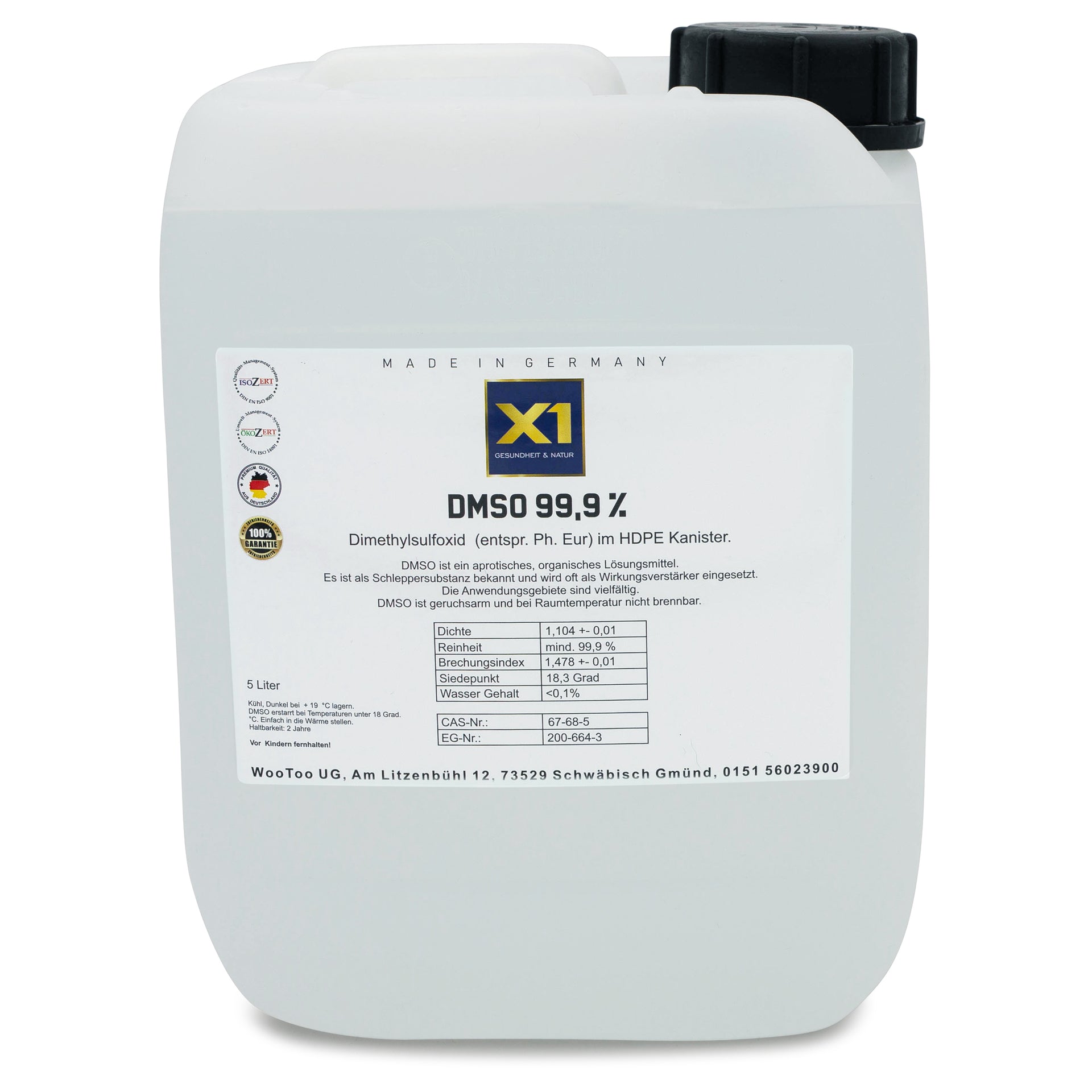 Produktbild von DMSO 99,9% Reinheit – 1000 Ml Im Braunen Glas – Pharmazeutischer Hilfsstoff Nach Ph.eur. – Für Therapie & Forschung