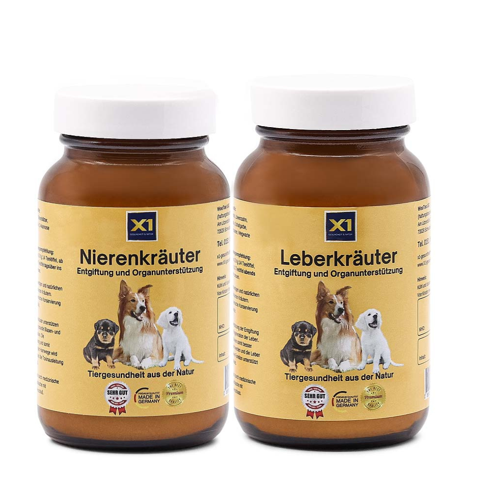 Bundle - Entgiftung Hund - Nierenkräuter Bio 60g - Leberkräuter Bio 60g