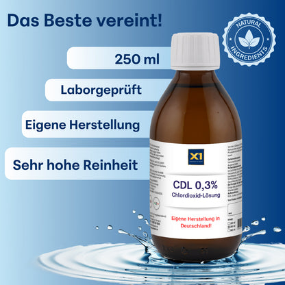 CDL /CDS Lösung 0,3 %, in der Glasflasche, Apothekenqualität -250 ml-