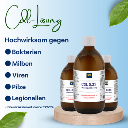 CDL /CDS Lösung 0,3 %, in der Glasflasche, Apothekenqualität -500 ml-