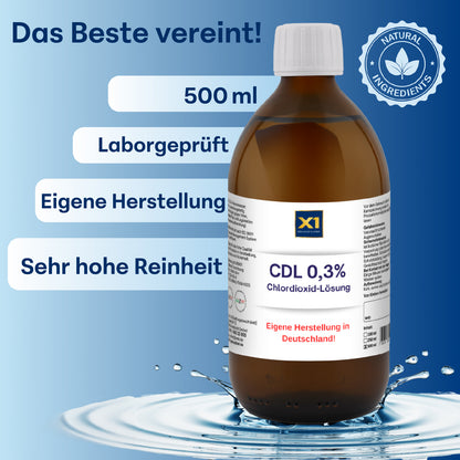 CDL /CDS Lösung 0,3 %, in der Glasflasche, Apothekenqualität -500 ml-