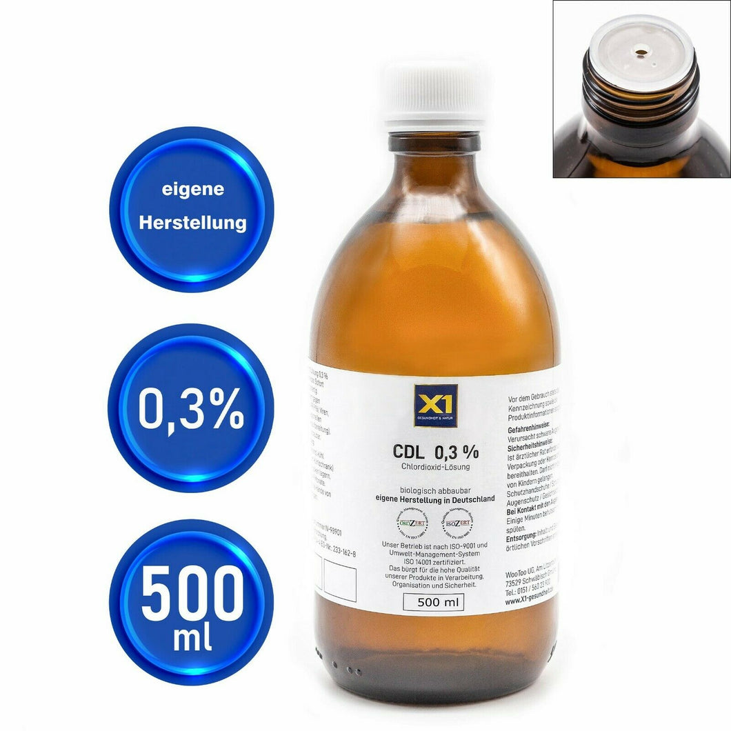 CDL /CDS Lösung 0,3%, in der Glasflasche, Apothekenqualität   -500ml-