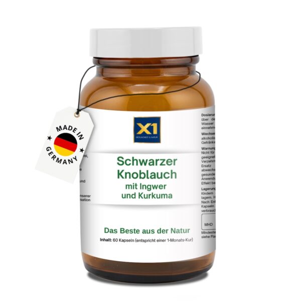 Schwarzer Knoblauch mit Ingwer und Kurkuma - 60 Kapseln