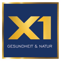 Logo blau / gold X1 Gesundheit