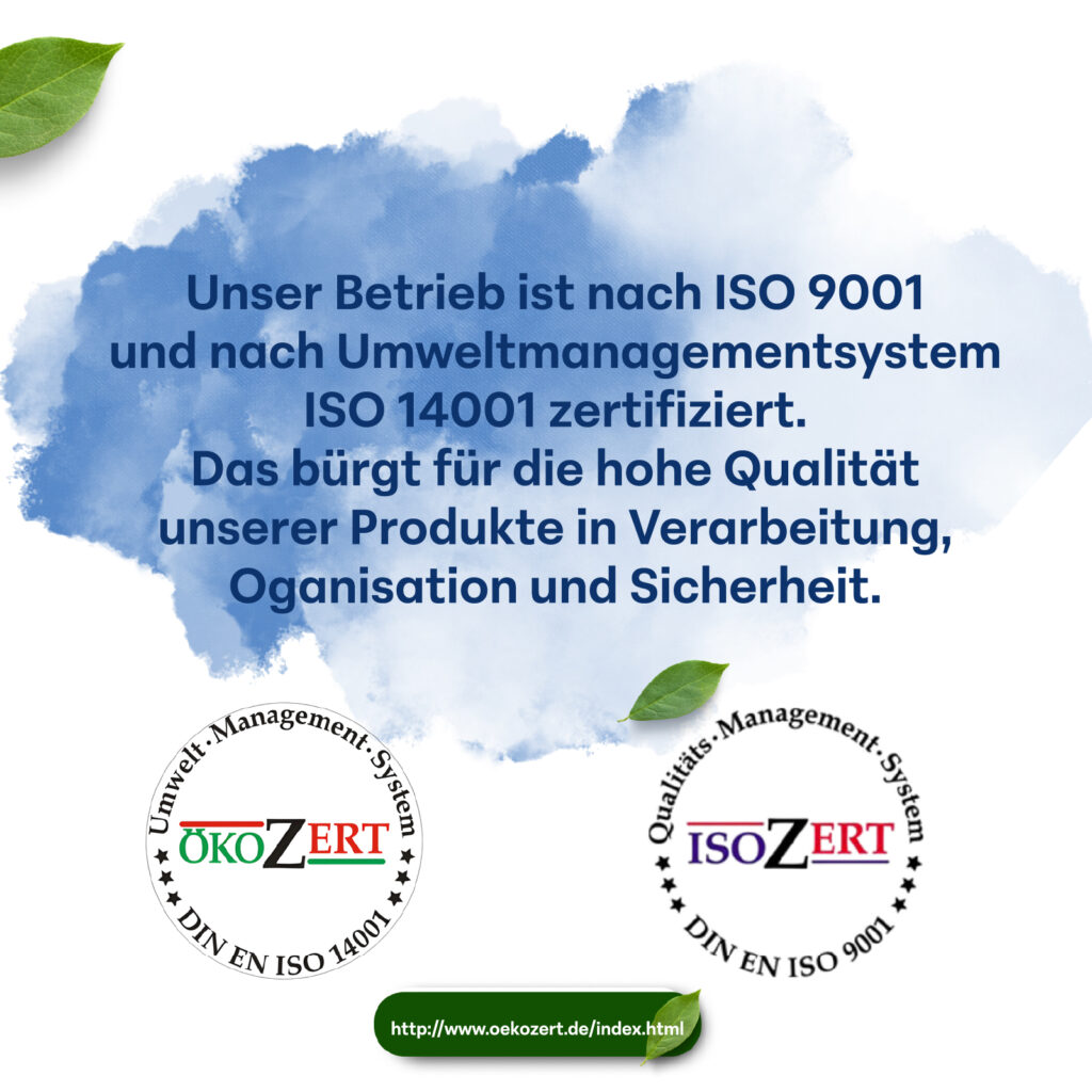 X1 Gesundheit Betrieb ISO 9001 und ISO 14001 zertifiziert