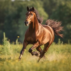Pferd im Galopp auf der Wiese